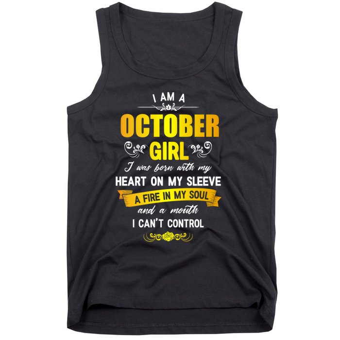 I Am A October Birthday Tank Top