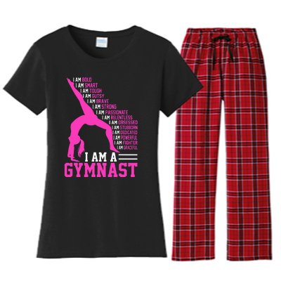 I Am A Gymnast Motivation Handstand Gymnastics Women's Flannel Pajama Set