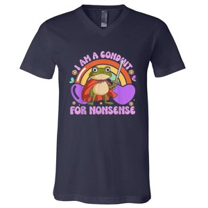 I Am A Conduit For Nonsense Frog Knight V-Neck T-Shirt