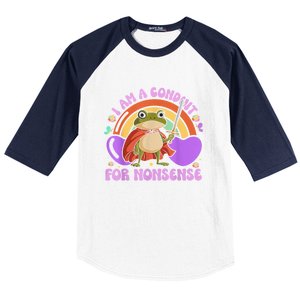 I Am A Conduit For Nonsense Frog Knight Baseball Sleeve Shirt