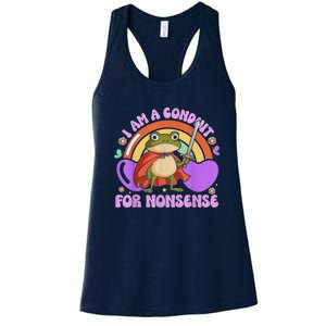 I Am A Conduit For Nonsense Frog Knight Women's Racerback Tank