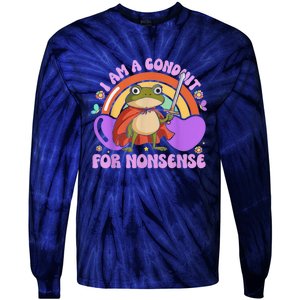 I Am A Conduit For Nonsense Frog Knight Tie-Dye Long Sleeve Shirt