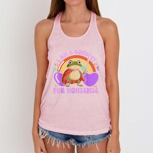 I Am A Conduit For Nonsense Frog Knight Women's Knotted Racerback Tank