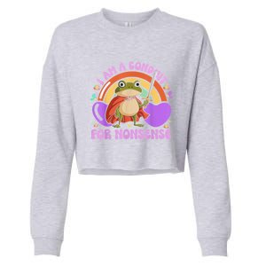 I Am A Conduit For Nonsense Frog Knight Cropped Pullover Crew