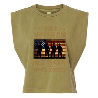 I Am A Veteran Garment-Dyed Women's Muscle Tee