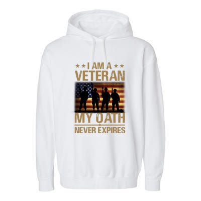 I Am A Veteran Garment-Dyed Fleece Hoodie