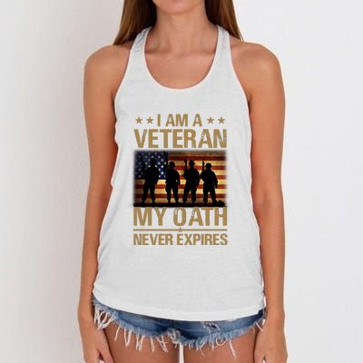 I Am A Veteran Women's Knotted Racerback Tank