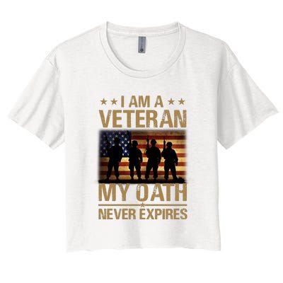 I Am A Veteran Women's Crop Top Tee