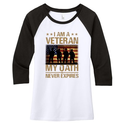 I Am A Veteran Women's Tri-Blend 3/4-Sleeve Raglan Shirt