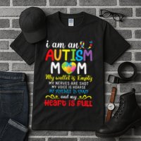 I Am An Autism Mom My Wallet Is Empty And My Heart Is Full Tall T-Shirt