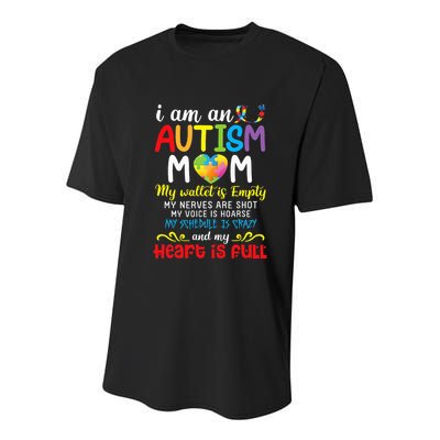 I Am An Autism Mom My Wallet Is Empty And My Heart Is Full Youth Performance Sprint T-Shirt