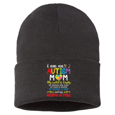 I Am An Autism Mom My Wallet Is Empty And My Heart Is Full Sustainable Knit Beanie