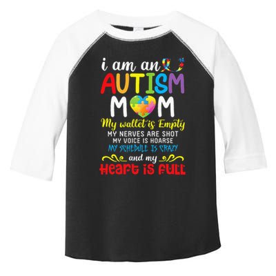 I Am An Autism Mom My Wallet Is Empty And My Heart Is Full Toddler Fine Jersey T-Shirt