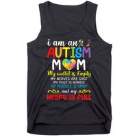 I Am An Autism Mom My Wallet Is Empty And My Heart Is Full Tank Top