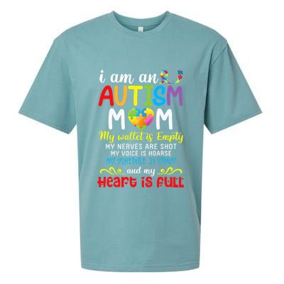 I Am An Autism Mom My Wallet Is Empty And My Heart Is Full Sueded Cloud Jersey T-Shirt