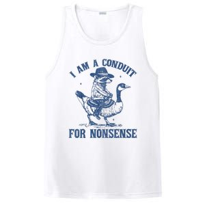 I Am A Conduit For Nonsense Funny Cowboy Raccoon Meme PosiCharge Competitor Tank