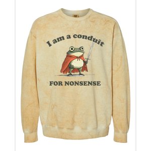 I Am A Conduit For Nonsense Funny Frog Colorblast Crewneck Sweatshirt