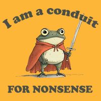 I Am A Conduit For Nonsense Funny Frog Pom Pom 12in Knit Beanie