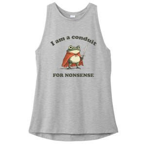 I Am A Conduit For Nonsense Funny Frog Ladies PosiCharge Tri-Blend Wicking Tank