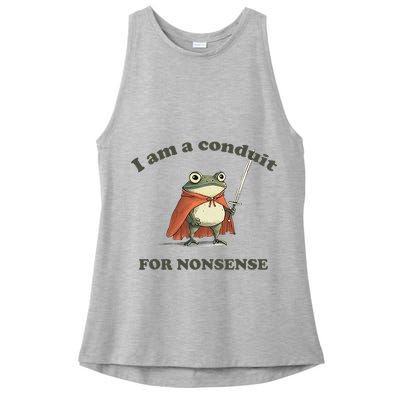 I Am A Conduit For Nonsense Funny Frog Ladies PosiCharge Tri-Blend Wicking Tank