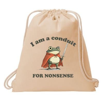 I Am A Conduit For Nonsense Funny Frog Drawstring Bag