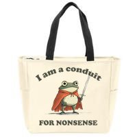 I Am A Conduit For Nonsense Funny Frog Zip Tote Bag