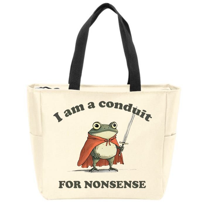 I Am A Conduit For Nonsense Funny Frog Zip Tote Bag