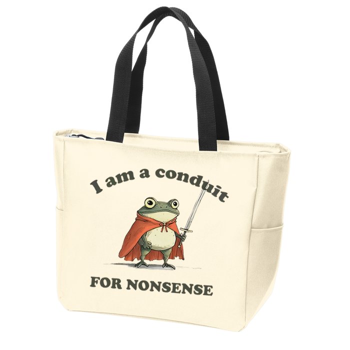 I Am A Conduit For Nonsense Funny Frog Zip Tote Bag