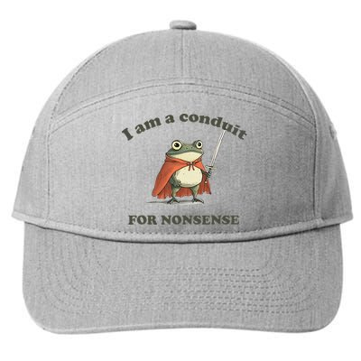 I Am A Conduit For Nonsense Funny Frog 7-Panel Snapback Hat
