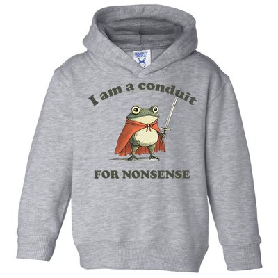 I Am A Conduit For Nonsense Funny Frog Toddler Hoodie