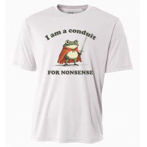 I Am A Conduit For Nonsense Funny Frog Cooling Performance Crew T-Shirt