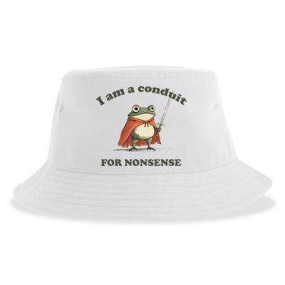 I Am A Conduit For Nonsense Funny Frog Sustainable Bucket Hat
