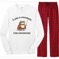 I Am A Conduit For Nonsense Funny Frog Long Sleeve Pajama Set