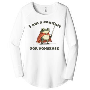 I Am A Conduit For Nonsense Funny Frog Women's Perfect Tri Tunic Long Sleeve Shirt