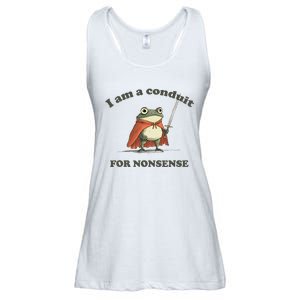 I Am A Conduit For Nonsense Funny Frog Ladies Essential Flowy Tank