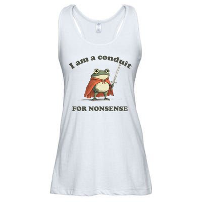 I Am A Conduit For Nonsense Funny Frog Ladies Essential Flowy Tank