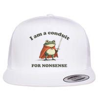 I Am A Conduit For Nonsense Funny Frog Flat Bill Trucker Hat