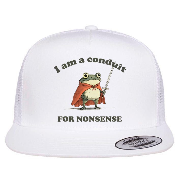 I Am A Conduit For Nonsense Funny Frog Flat Bill Trucker Hat