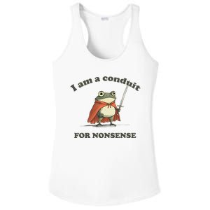 I Am A Conduit For Nonsense Funny Frog Ladies PosiCharge Competitor Racerback Tank