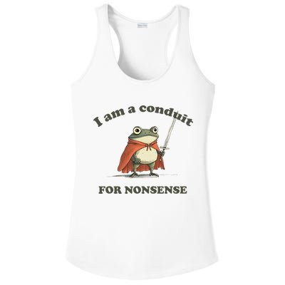 I Am A Conduit For Nonsense Funny Frog Ladies PosiCharge Competitor Racerback Tank