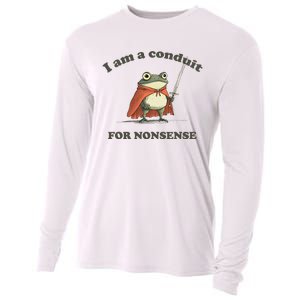 I Am A Conduit For Nonsense Funny Frog Cooling Performance Long Sleeve Crew