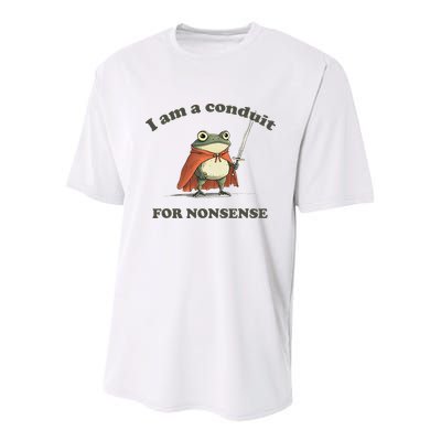 I Am A Conduit For Nonsense Funny Frog Youth Performance Sprint T-Shirt
