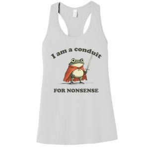 I Am A Conduit For Nonsense Funny Frog Women's Racerback Tank