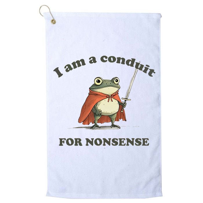 I Am A Conduit For Nonsense Funny Frog Golf Towel