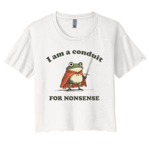 I Am A Conduit For Nonsense Funny Frog Women's Crop Top Tee