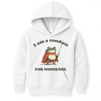I Am A Conduit For Nonsense Funny Frog Kids Hoodie
