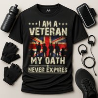 I Am A Veteran My Oath Never Expires Fathers Day Armed Forces Day Patriotic Cooling Performance Crew T-Shirt