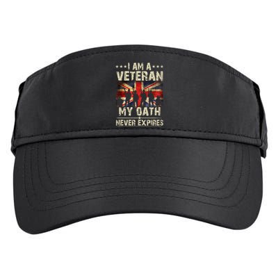 I Am A Veteran My Oath Never Expires Fathers Day Armed Forces Day Patriotic Adult Drive Performance Visor