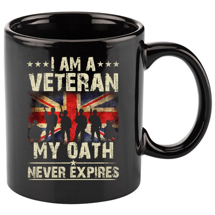 I Am A Veteran My Oath Never Expires Fathers Day Armed Forces Day Patriotic 11oz C Handle Ceramic Mug