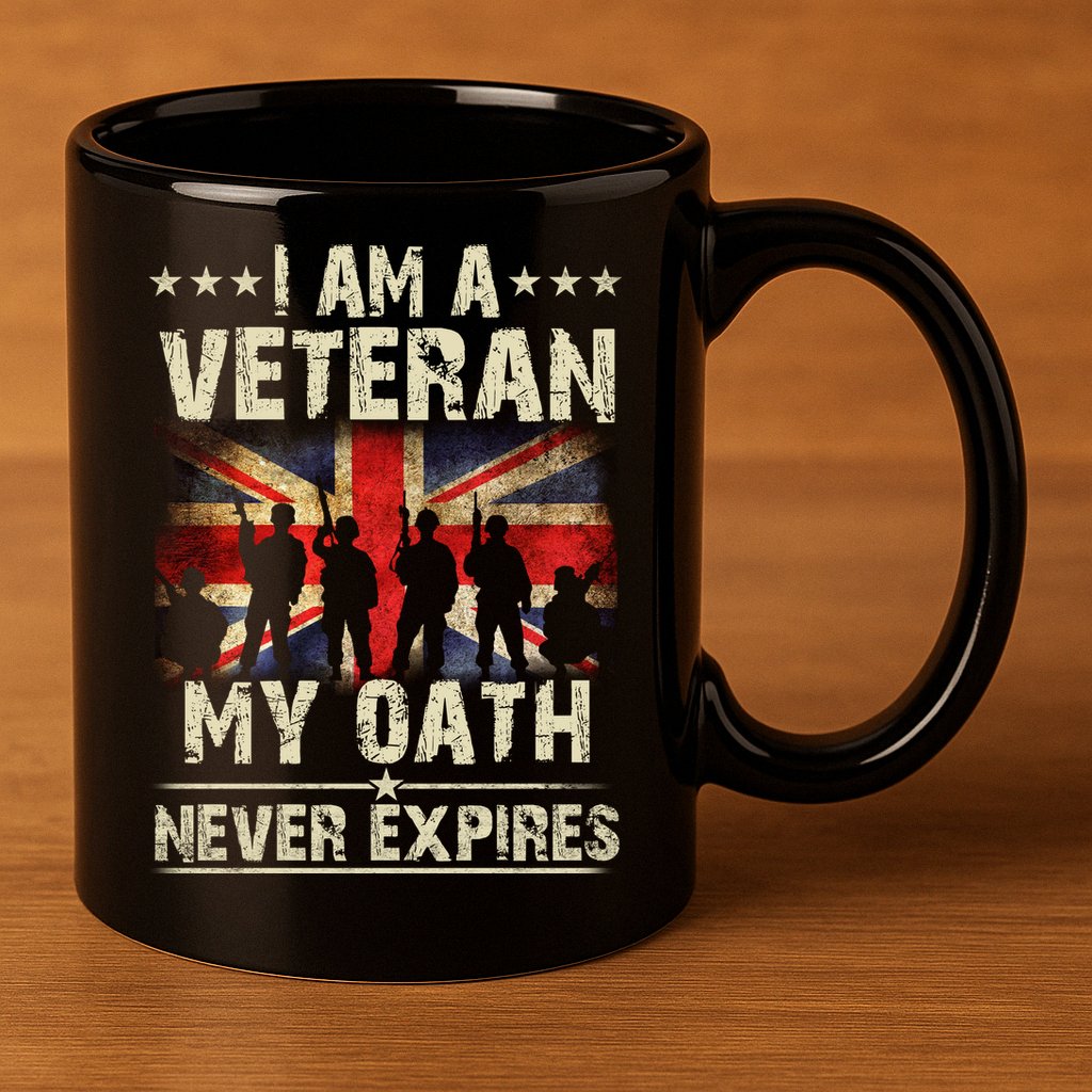 I Am A Veteran My Oath Never Expires Fathers Day Armed Forces Day Patriotic 11oz C Handle Ceramic Mug